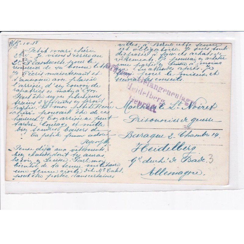 CACHET: offizier gefangenenlager heidelberg geprüft - très bon état