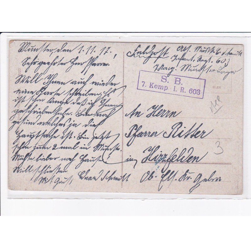 CACHET: S.B. 7 komp L.R. 603 - très bon état