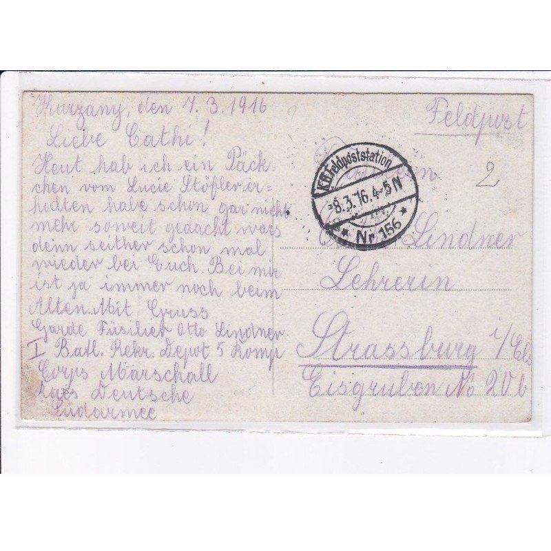 CACHET: K.D. feldpostation N°156 - très bon état