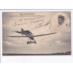AVIATION AUTOGRAPHE: Couffin en plein vol sur monoplan Hanriot - état