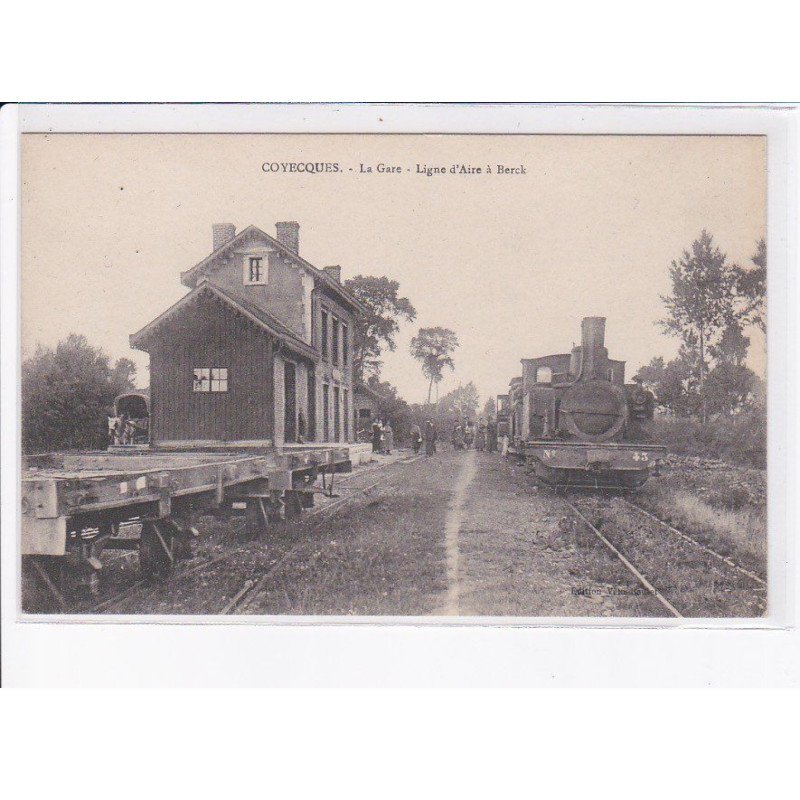 COYECQUES: la gare, ligne d'aire à berck, train - très bon état