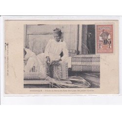 MARTINIQUE: fillette du morne-des-esses fabriquant des paniers caraïbes, philatélie - vannier - état