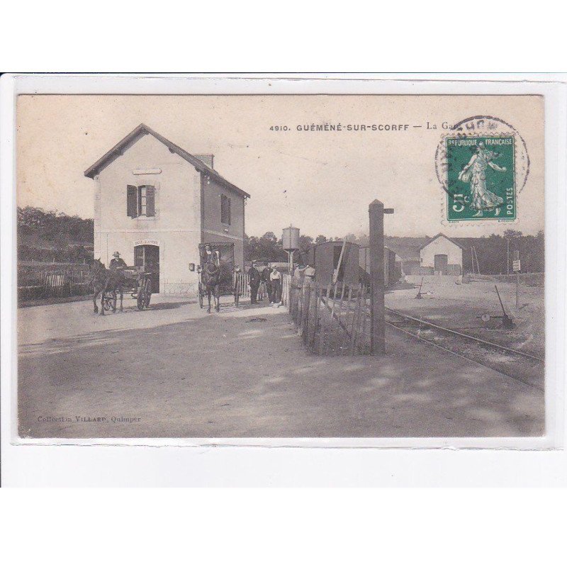GUEMENE-sur-SCORFF: la gare, attelage - très bon état