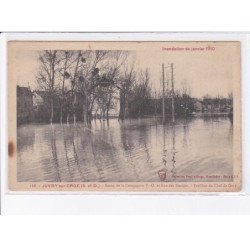 JUVISY-sur-ORGE: étang de la compagnie P.-O. et rue des gaulois, pavillon du chef de gare - état