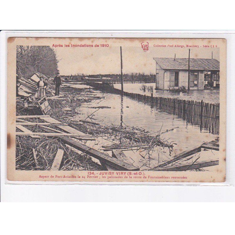 JUVISY-sur-ORGE: aspect de port-aviation le 24 février palissades de route de fontainebleau renversées - état