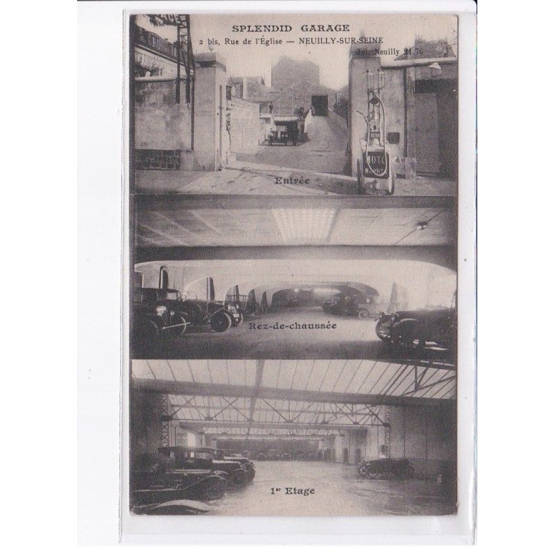 NEUILLY-sur-SEINE: splendid garage, 2bis rue de l'église, entrée, rez-de-chaussée, 1er étage, automobile - très bon état