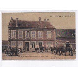 SAINT-JUST-en-CHAUSSEE: la vie aux champs, ferme pion, trémonvillers, attelage - état