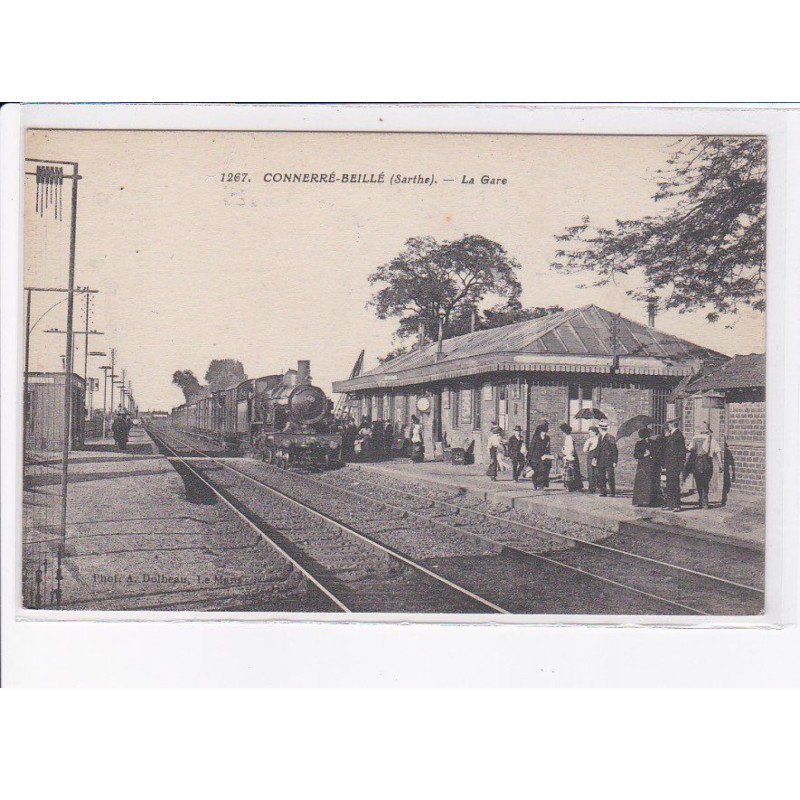 CONNERRE-BEILLE: la gare, train - très bon état