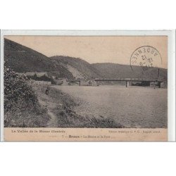 VALLEE DE LA MEUSE ILLUSTREE : BRAUX : la Meuse et le pont - très bon état