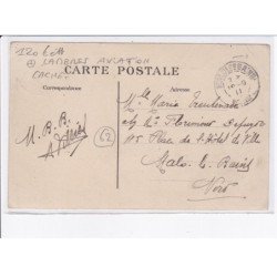 LAMBRES: aviateur Mollien, sur monoplan Blériot, cachet fête d'aviation de bienfaisance - état