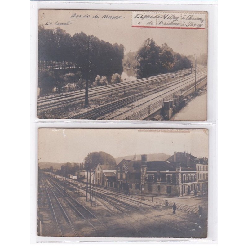 MARNE: 2CPA gare, ligne de vitry à chaumont, de brionne à larcy - très bon état