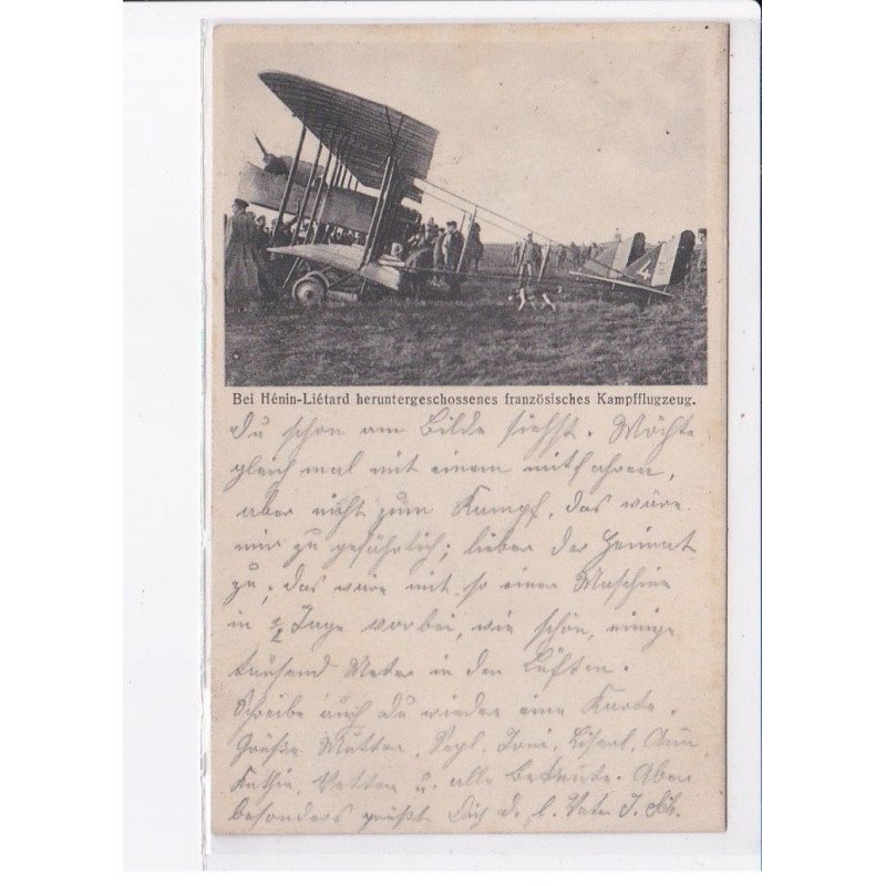 AVIATION: bei hénin-liétard heruntergerschossenes franzosisches kampfflugzeug, cachet pionerpark 603 - très bon état