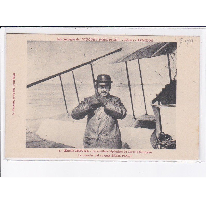 LE TOUQUET: vie sportive, série 1 aviation, Emile Duval - très bon état