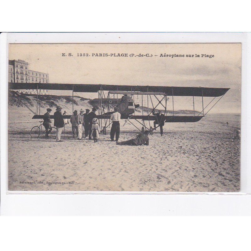LE TOUQUET PARIS PLAGE: aéroplane sur la plage, aviation - très bon état