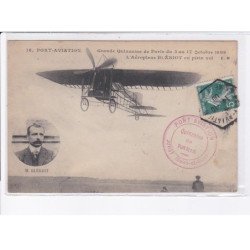 PORT-AVIATION: grande quizaine de paris du 3 au 17 octobre 1909 l'aéroplane blériot en plein vol - très bon état