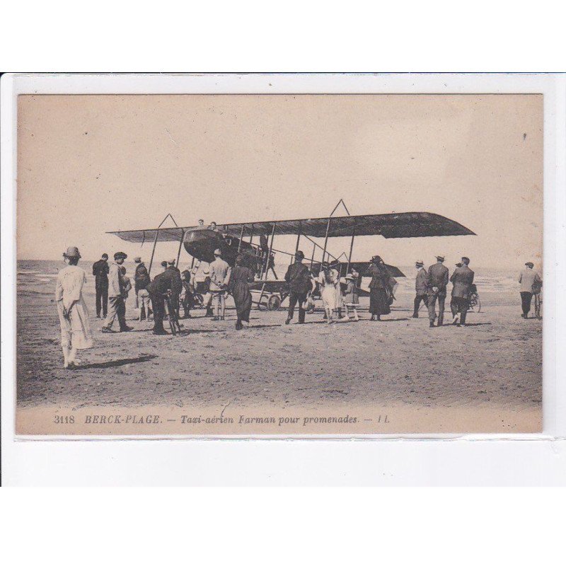 BERCK-PLAGE: taxi-aérien farman pour promenades, aviation - très bon état