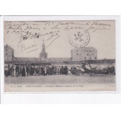 BERCK-PLAGE: aéroplanes militaires caudron sur la plage - très bon état