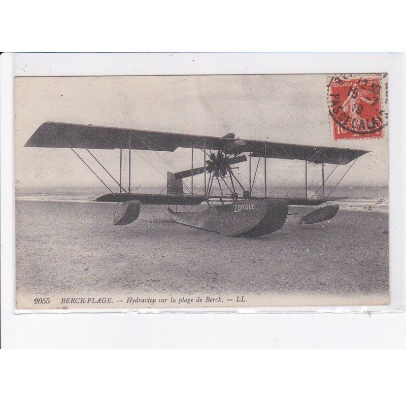 BERCK-PLAGE: hydravion sur la plage de berck - très bon état