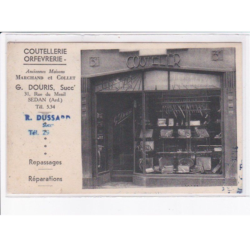 SEDAN: coutellerie orfevrerie anciennes maisons marchand et collet - état