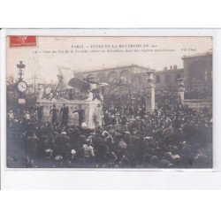 PARIS: fêtes de la mi-carême de 1912, char du vol de la joconde enlevé en aéroplane, aviation - très bon état