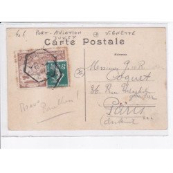 PORT-AVIATION - JUVISY: vignette, Paulhan vole sur biplan voisin, aviation, avion - très bon état