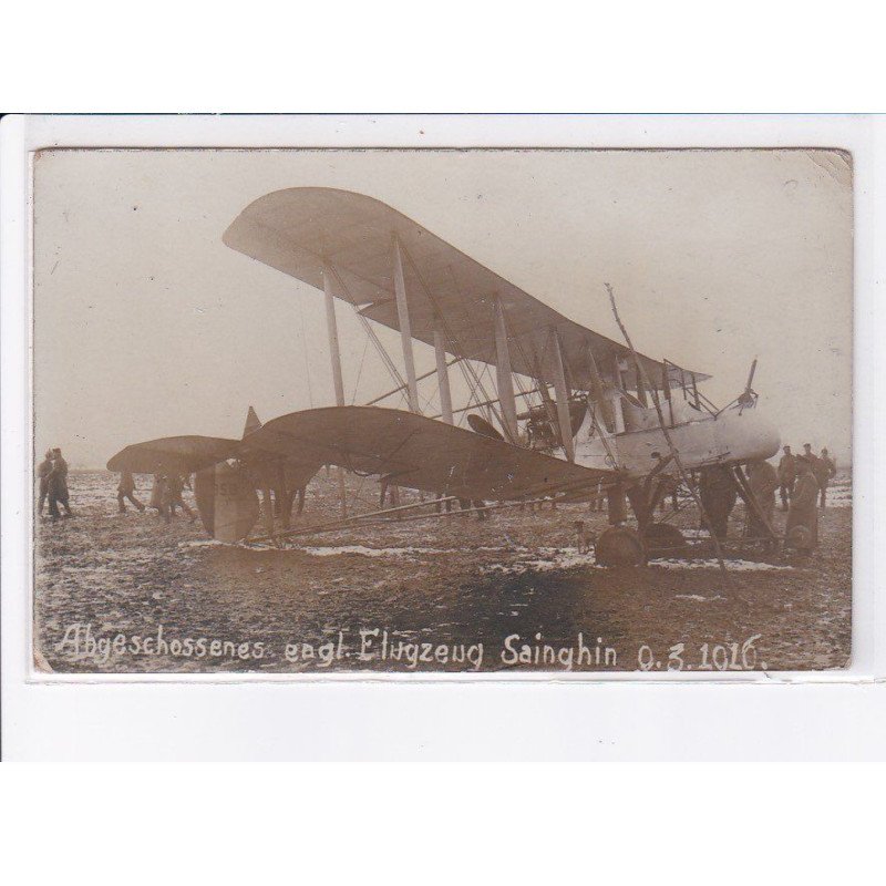 SAINGHIN: abgeschossenes eagl. flugzeug, aviation, avion - très bon état