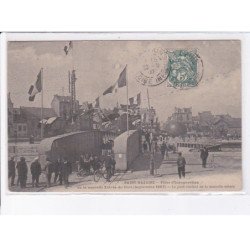 SAINT-NAZAIRE: fête d'inauguration de nouvelle entrée port pont roulant de la nouvelle entrée, ballon rond - état