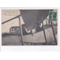 LE CROTOY: nlt. Gérard chef centre d'aviation militaire crotoy et mécanicien allard biplan Caudron - très bon état