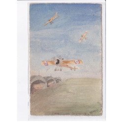 AVIATION: carte dessinée, avion de chasse - très bon état
