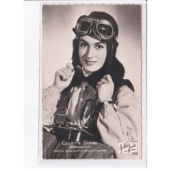 AVIATION: autographe Colette Duval, parachutiste avant un de ses sauts à ouverture retardée - très bon état