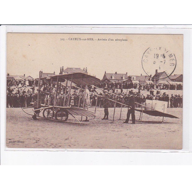 CAYEUX-sur-MER: arrivée d'un aéroplane - très bon état