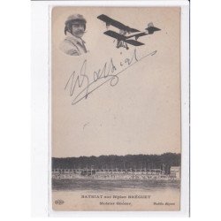 AVIATION: bathiat sur biplan bréguet, moteur gnôme, autographe - très bon état