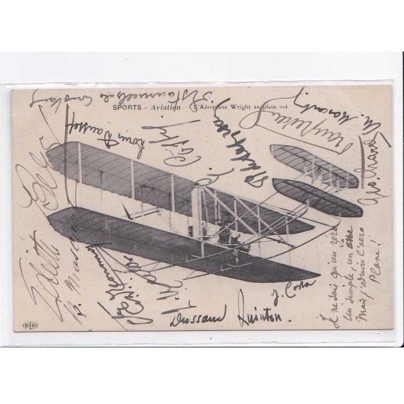 LE MANS: camp d'auvours autographe - experience de wright, texte, sports aviation