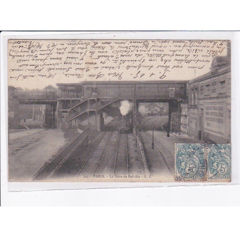 PARIS: la gare de bel-air, train, 75012 - très bon état
