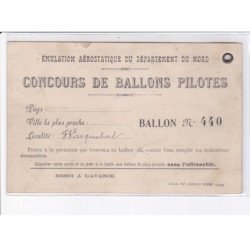 WASQUEHAL: concours de ballons pilotes, émulation aérostatique du département du nord - très bon état