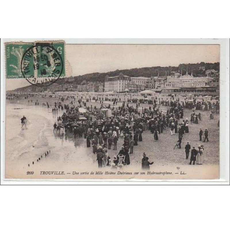 TROUVILLE : une sortie de Mlle Hélène Dutrieux sur son hydroaéroplane - très bon état