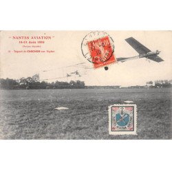 NANTES - Aviation 1910 - Départ de CROCHON sur Biplan - très bon état