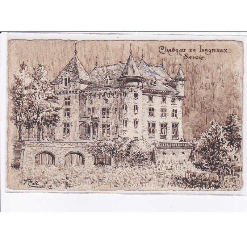LAGNIEUX: chateau de lagnieux, carte dessinée - très bon état