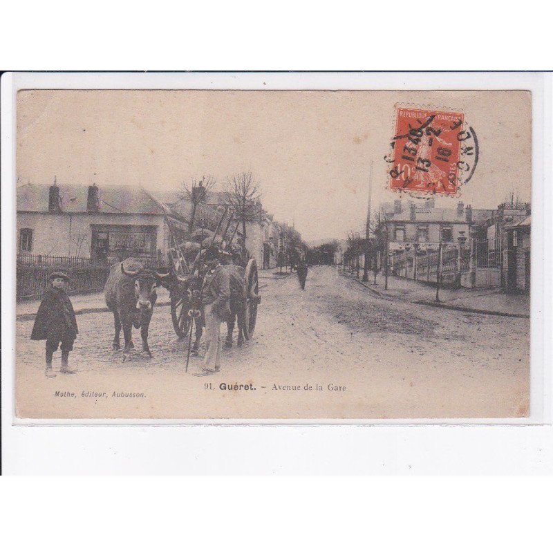GUERET: avenue de la gare, attelage - très bon état