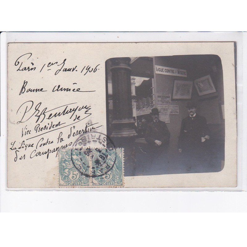 PARIS: ligue contre la désertion des campagnes, autographe - très bon état