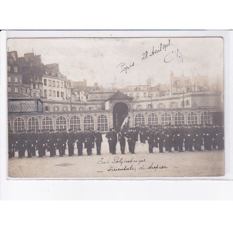 PARIS: école polytechnique, présentation du drapeau - très bon état