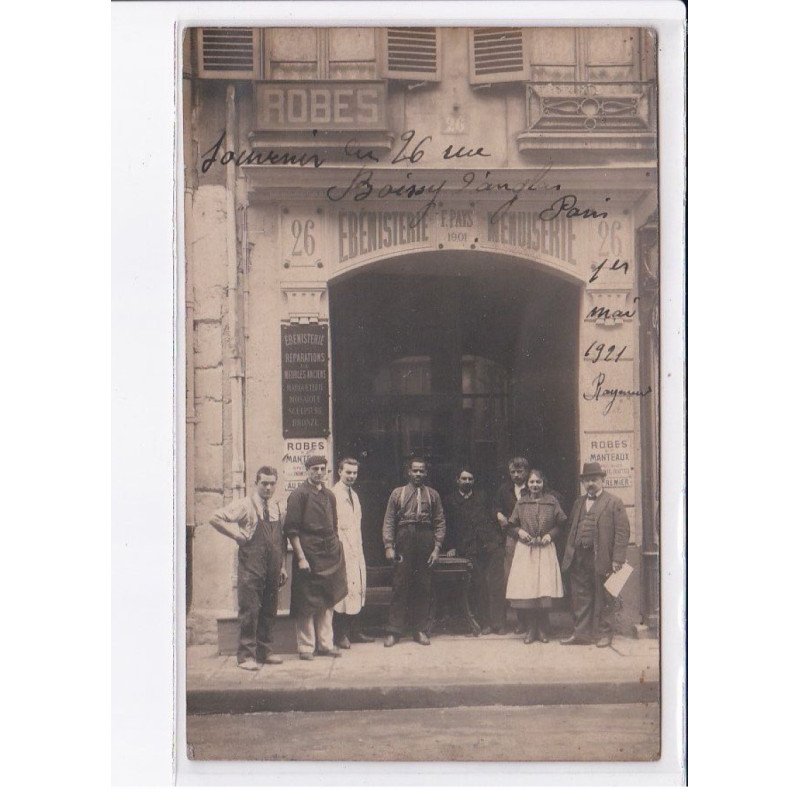 PARIS: 75008, 26 rue boissy, d'anglas, ébénisterie menuiserie, robes - état