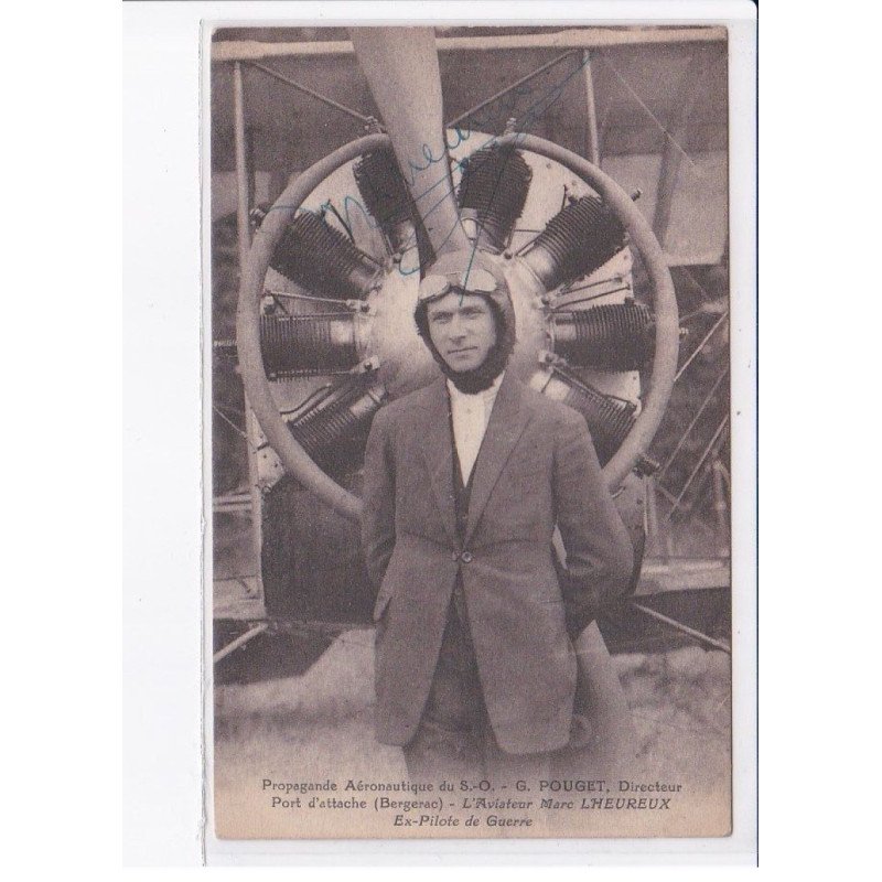 AVIATION: autographe L'Heureux ex-pilote propagande aéronautiqiue - très bon état