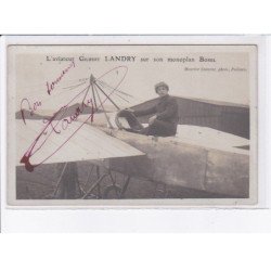AVIATION: autographe Landry G. sur son monoplan borel poitiers - très bon état