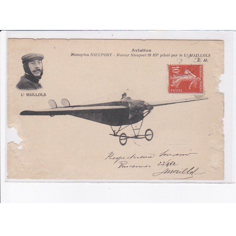 AVIATION: L'Maillols, monoplan nieuport - état