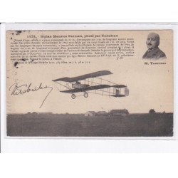AVIATION: autographe Tabuteau biplan maurice farman, piloté par tabuteau - très bon état
