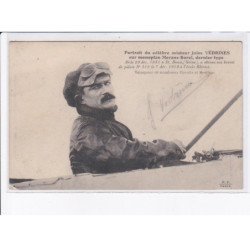 AVIATION: autographe J. Vedrines, portrait du célèbre aviateur sur monoplan morane-borel - très bon état