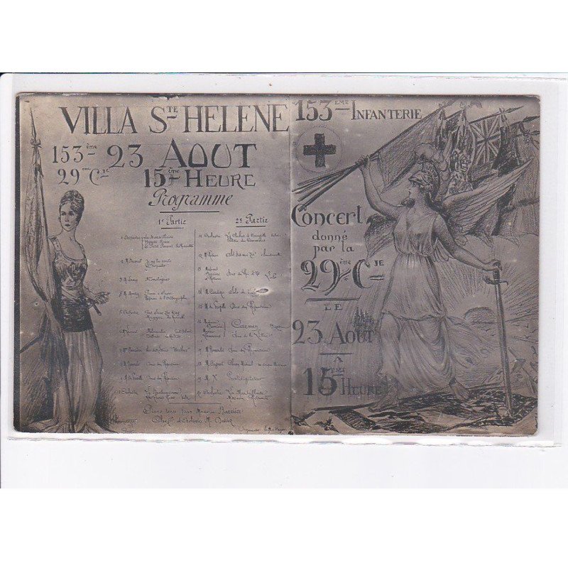 CHALIGNY: villa sainte-hélène 153e infanterie concert donné par la 29e compagnie - très bon état