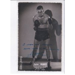 BOXE: autographe Charles Humez ex champion d'europe, de france, poids moyen, manager Sion - très bon état