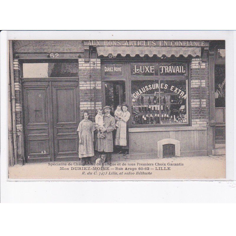 LILLE: spécialité de chaussures de fatigue et de tous premiers choix garantis, duriez-moine, luxe travai - très bon état